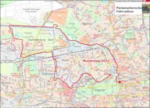 Routenverlauf der Fahrradtour des Bundestages 2011