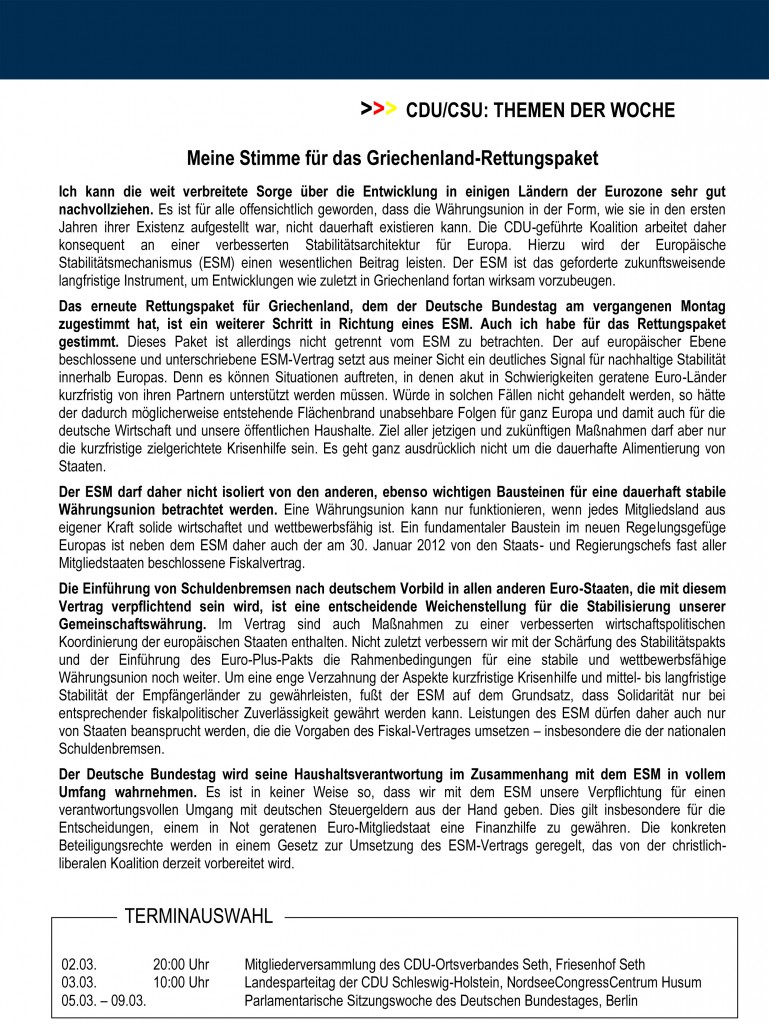 Gero Storjohann MdB - Bericht aus Berlin - Bild
