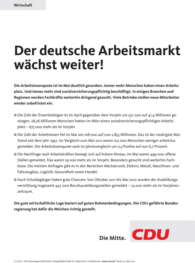 Der deutsche Arbeitsmarkt wächst weiter! - Bild