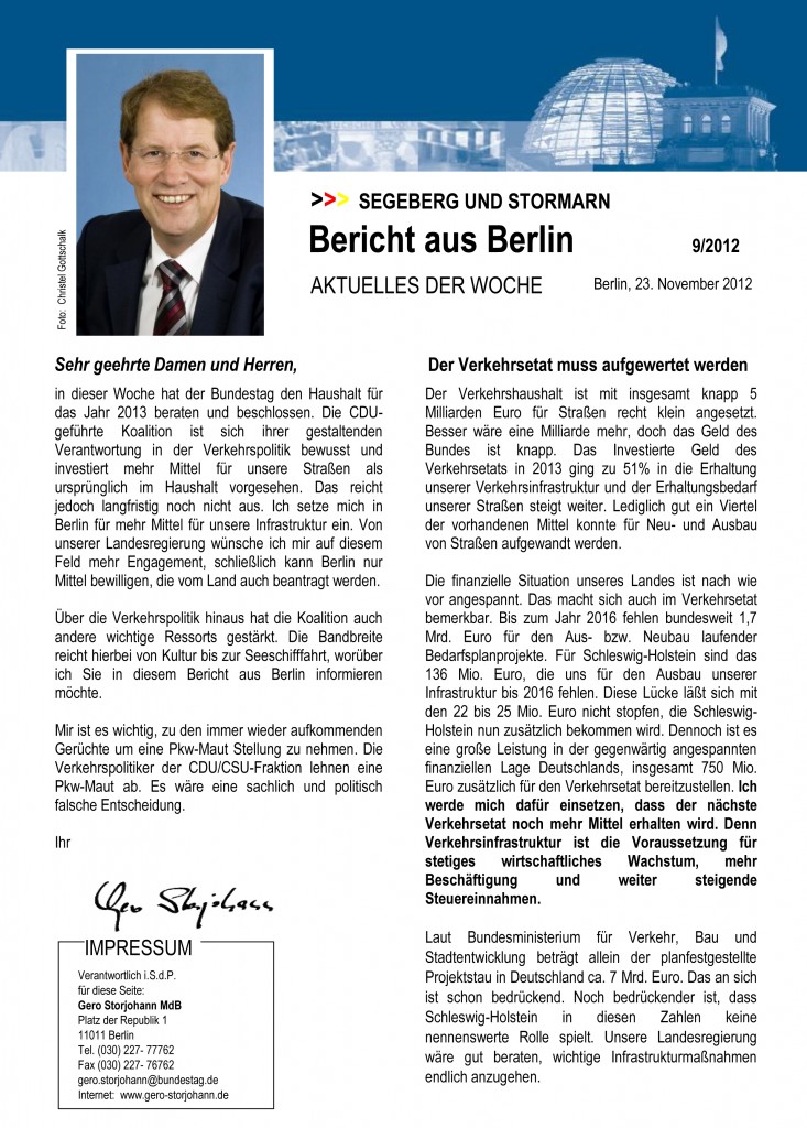 Gero Storjohann - Bericht aus Berlin - Bild