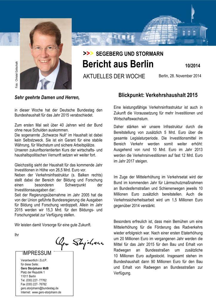 Bericht aus Berlin, 28. November 2014_S1