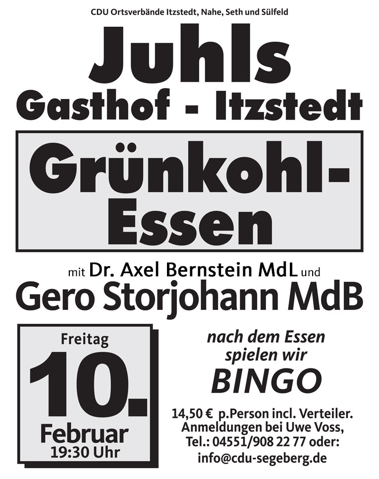 Der CDU Grünkohl-Hammer in Itzstedt - Bild