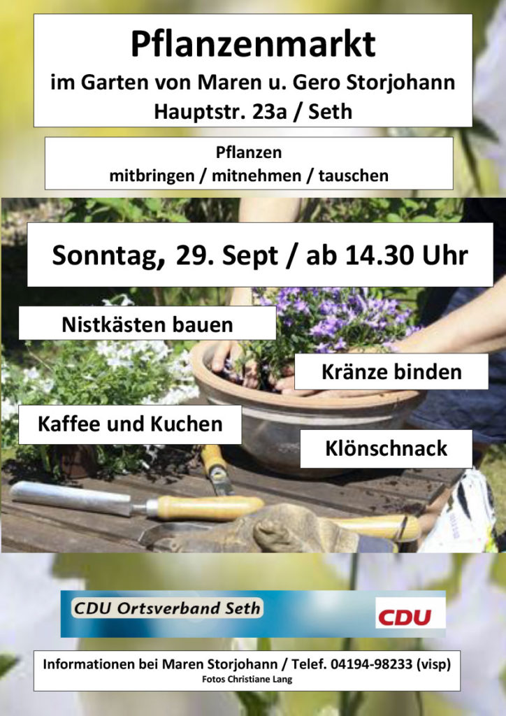 Sonntag zum Pflanzenmarkt der CDU Seth - Bild