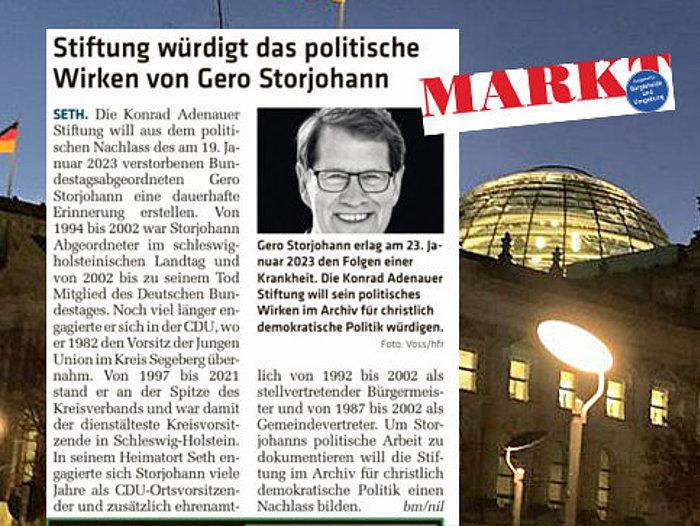 MARKT - Stiftung würdigt das politische Wirken von Gero Storjohann - Bild