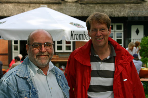 Kaltenkirchens CDU-Ortsvorsitzender Michael Jordt (links) und der Bundestagsabgeordnete Gero Storjohann beim 