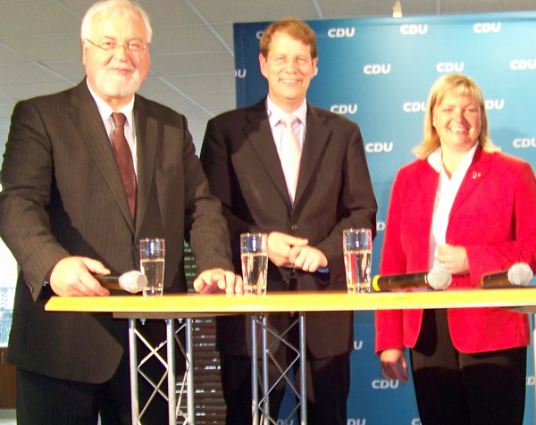 Peter Harry Carstensen, Gero Storjohann und Katja Rathje-Hoffmann diskutierten mit den Norderstedtern