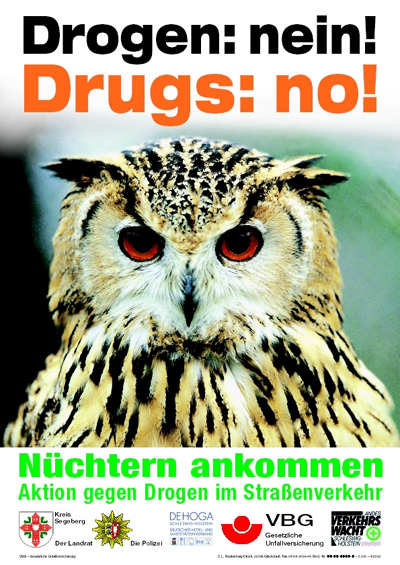 Das Plakat zur Aktion gegen Drogen im Straßenverkehr 